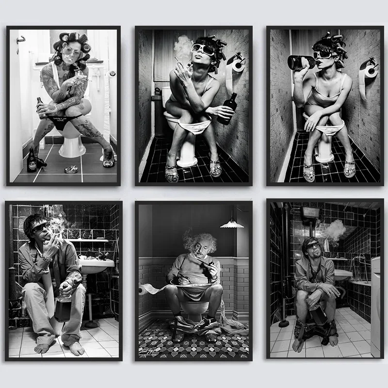 

Фотография WC Рисунок Художественные фотографии Холст Плакаты Сумасшедшие в любви Курение Женщины Туалет Фреска Домашняя Ванная Комната Холст Печать Художественная Живопись