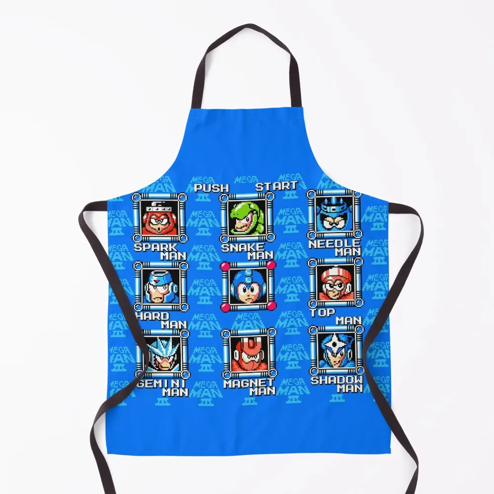 Classic Megaman 3 stage select Apron professional kitchen Kitchens Men cookings for women Apron