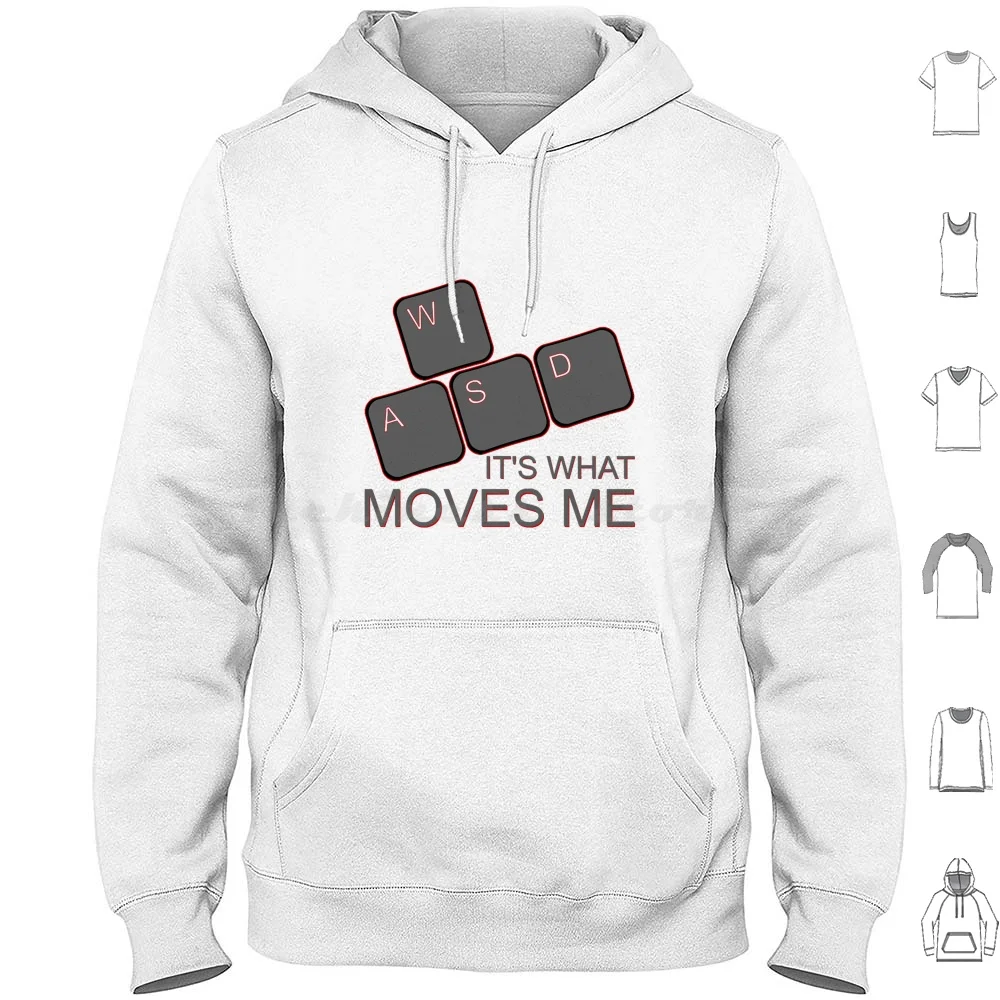 Wasd Moves Me Hoodies Long Sleeve Gaming Computer Console Controller Gambler Game Gamer Keyboard Keys Pc Pc Gamer Video