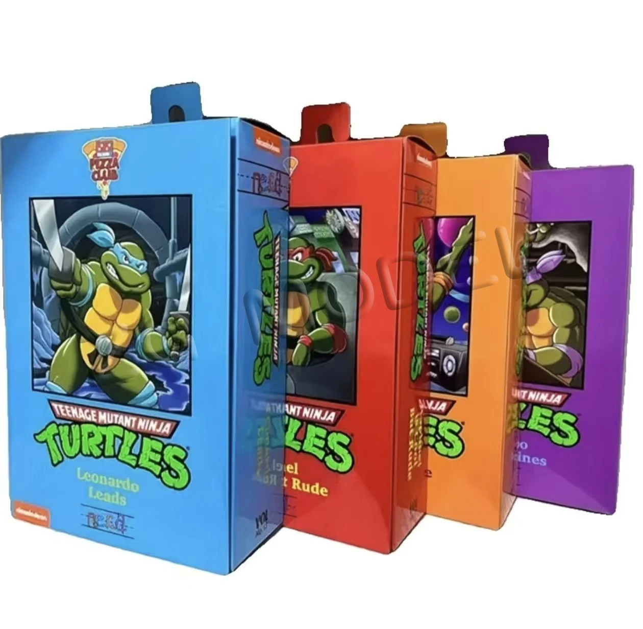 

4pcs/set New NECA Leonardo Leads Turtles Figures Pizza Club Turtles Anime Action Figure Model Figurine Toys Bookshelf Ornament