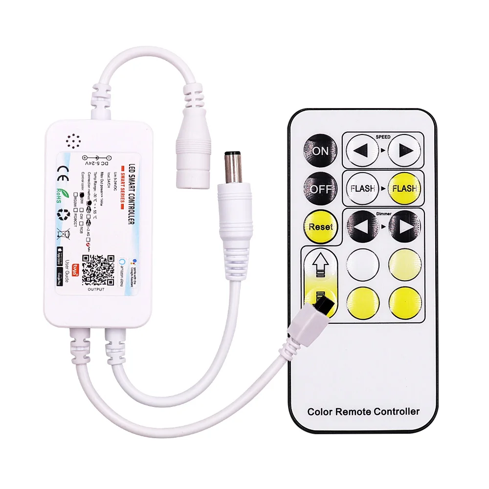 

Tuya Wifi IR Led Controller DC12V 24V 5050 COB RGB/RGBW/RGBCCT LED Strip Light Dimmer Smart APP/Voice Control for Alexa Google