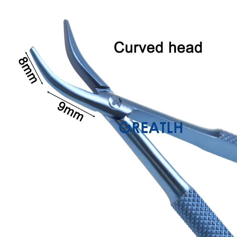 Ophthalmic Instrument Titanium Alloy Blade Holder Curved Straight Head Surgical Blade Needle Holder