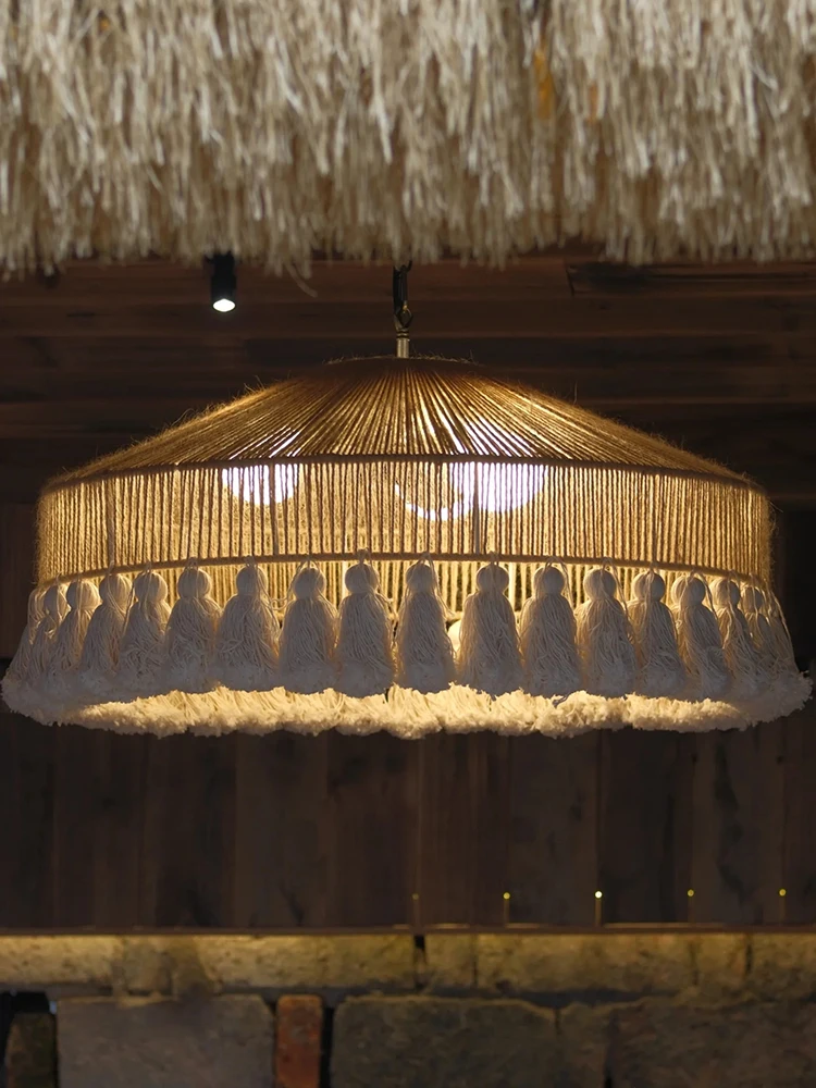 

Retro Wabi Sabi Rattan Handmade Pendant Lights Nordic Living Room Bedroom Restaurant Chandelier Decoration Home Lamps Luminaire