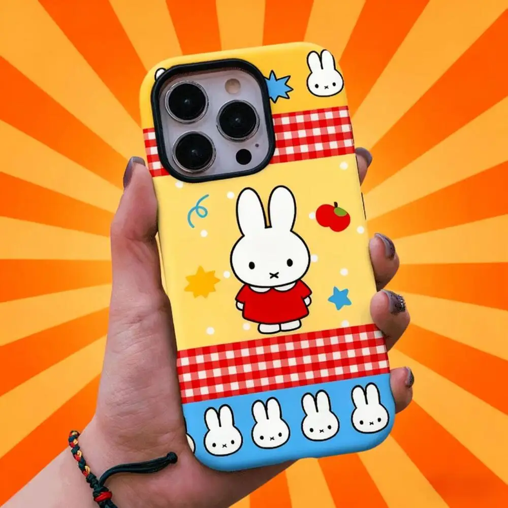 Чехол для телефона Miffy Rabbit Kawaii, магнитный защитный чехол для телефона с защитой от падения iPhone 11-16, полная серия, чехол для телефона с милой мультяшной девушкой