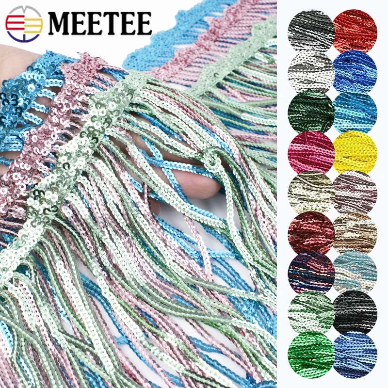 

1-5Yards 17cm Latin DanceFringe Tassel Skirt Clothes Lace Ribbon Sewing Supplie Hat Scarf Decor Sequin Trims DIY Crafts Material