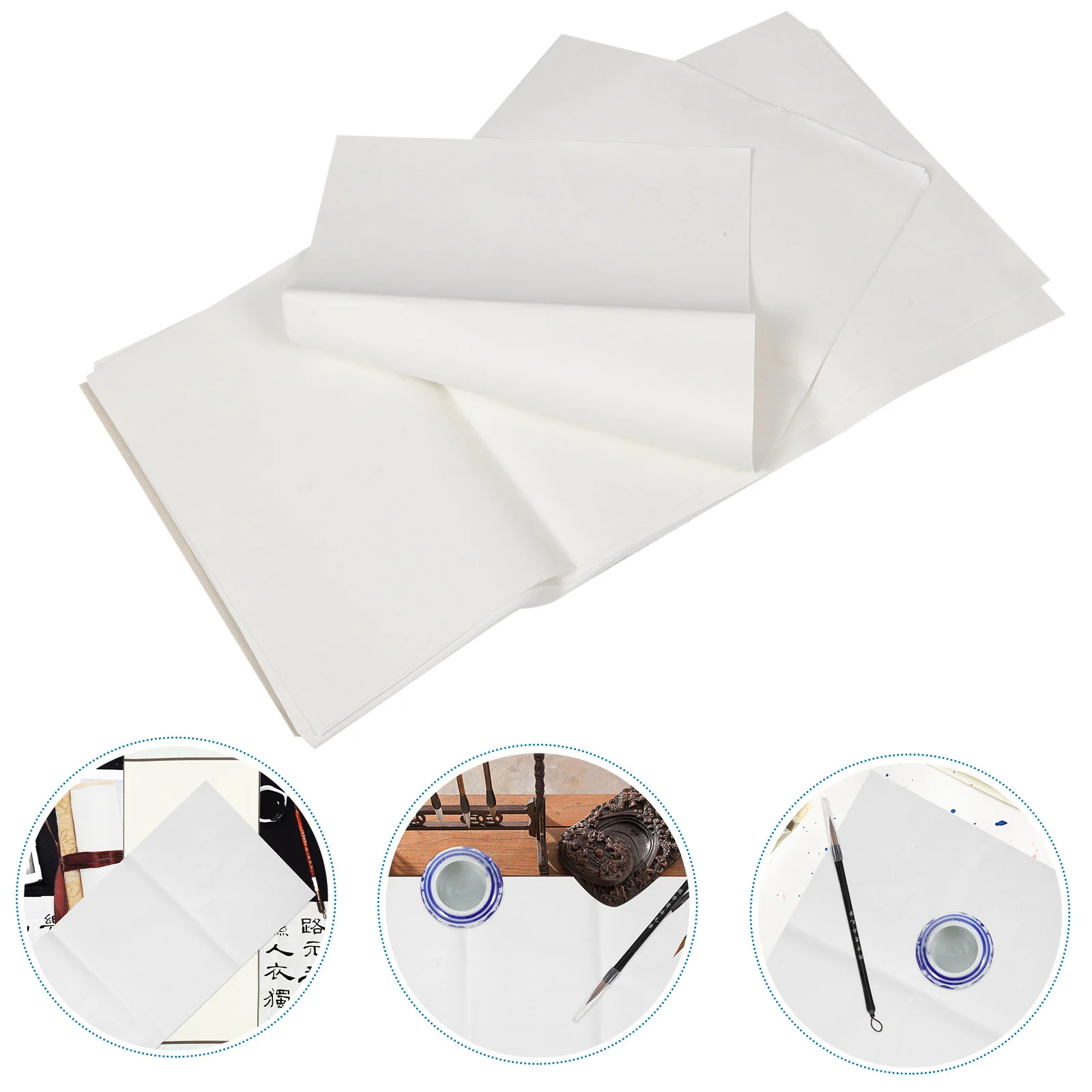 

100 Sheets Chinese Calligraphy Xuan Paper Practice Pad Smooth Absorption Ink Spreading for Brush Writing and Traditional