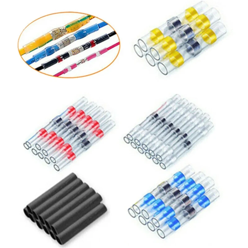 300PCS/350/500/800PCS waterproof pressure-free solder ring heat shrink terminal + heat shrink tube heating repair