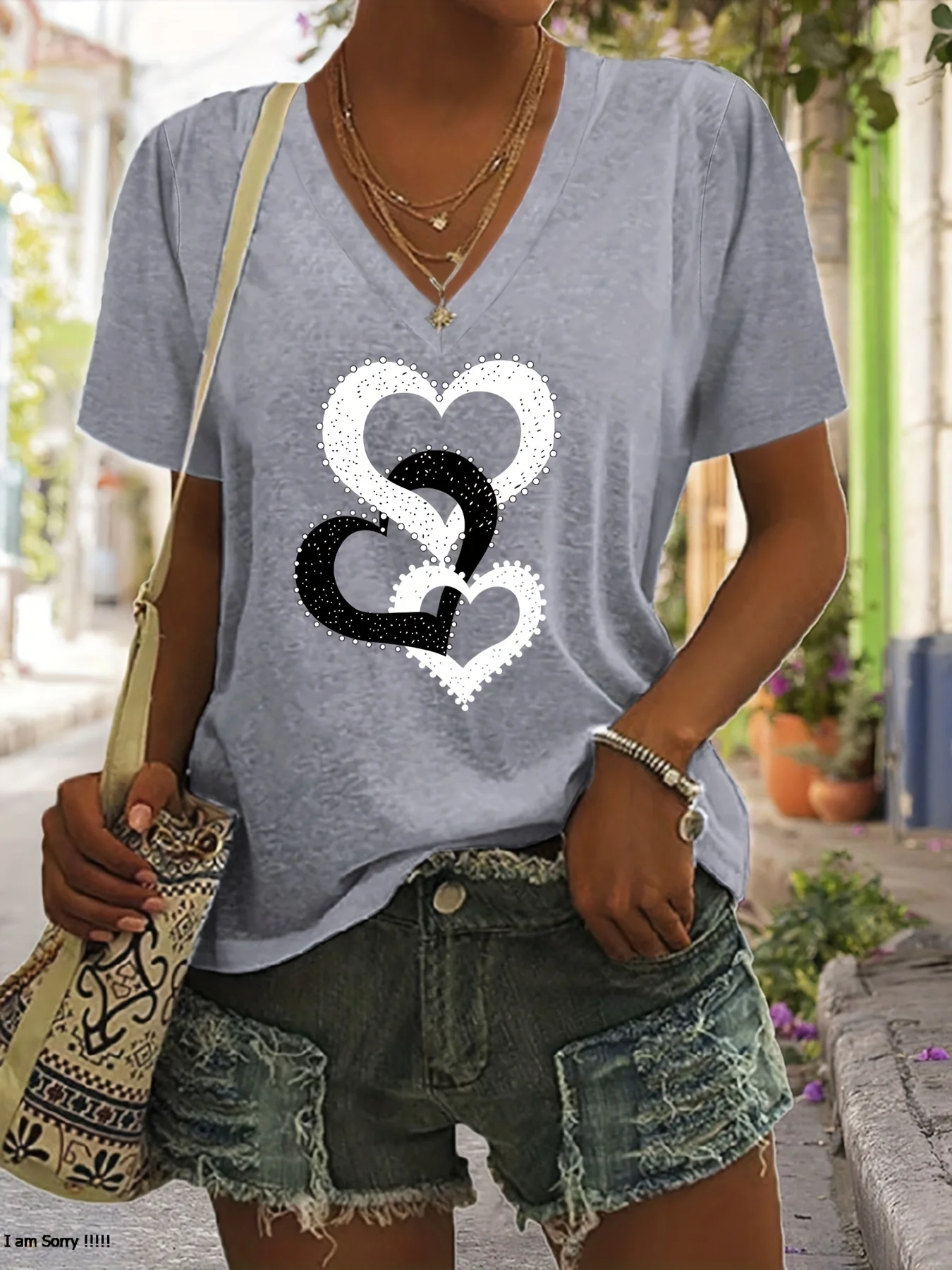 Summer Women's Short Sleeved V-Neck Loose Modal T-Shirt Top Short Sleeved Comfortable Breathable T-Shirt Top