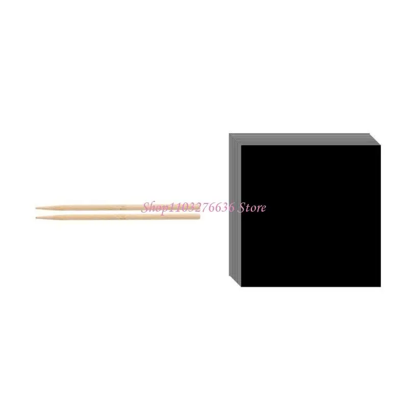 R6FD Artistic Scratch Paper Collection, 100 Regenbogenblätter mit Werkzeug für Kunst