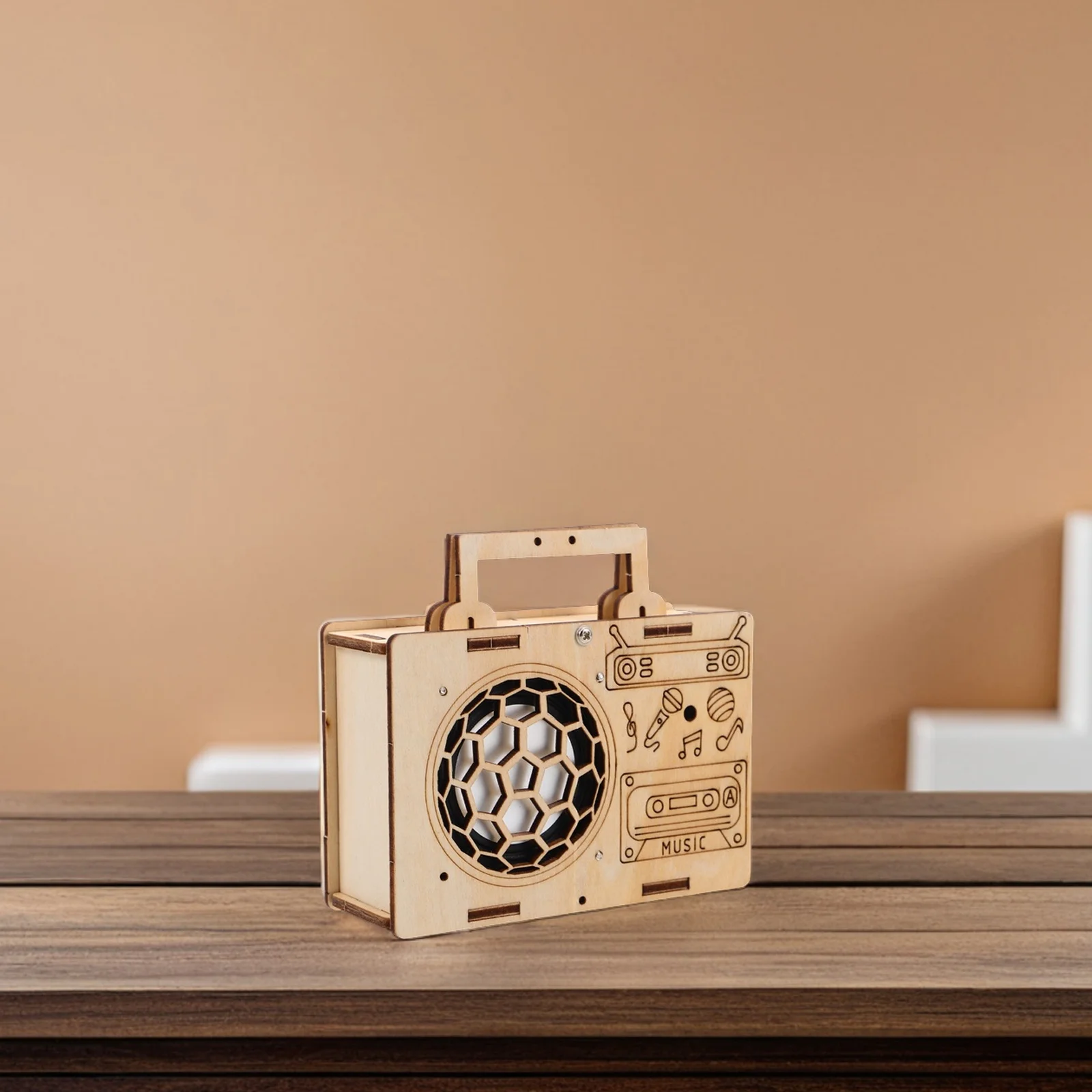 Drewniany zestaw do samodzielnego montażu radia dla dzieci, edukacyjny zestaw STEM do eksperymentów naukowych, interaktywna zabawa, aktywność rodzic-dziecko, rozwija umiejętności.