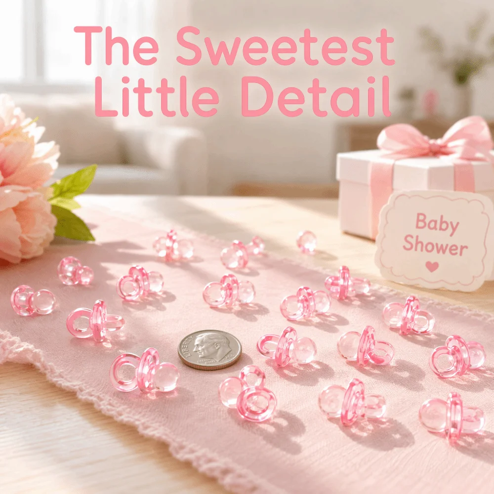 50PCS Acrylic Acrylic Baby Pacifiers Multiple Optional Colors Lightweight Table Decoration Table Scatter Pacifiers 0.47in