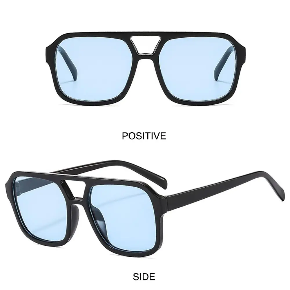 Vintage Ins Style Square Aviation Sunglasses UV400 Protection Black Shades Eyewear for Women & Men