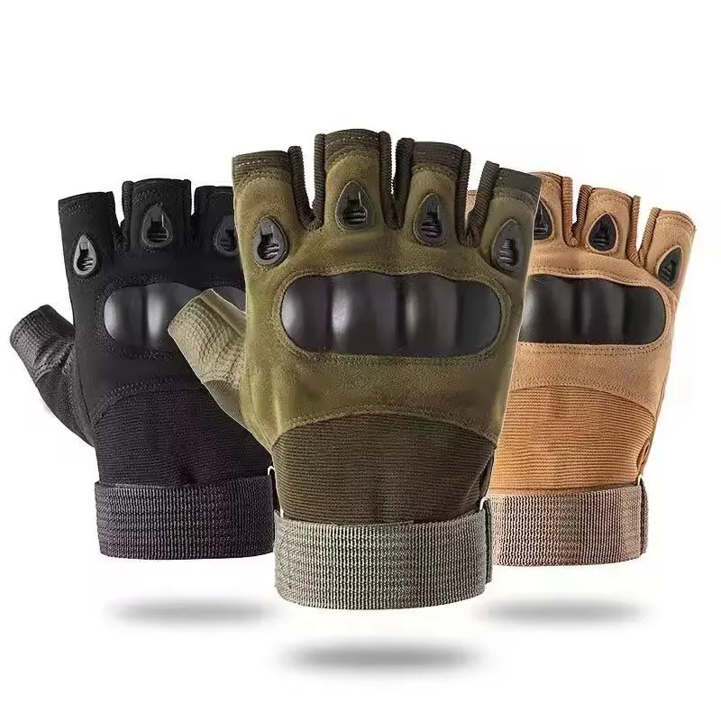 Men's Tactical Half Finger Gloves Army Military Combat Hunting Shooting Air Gun Paintball Police Duty No Finger