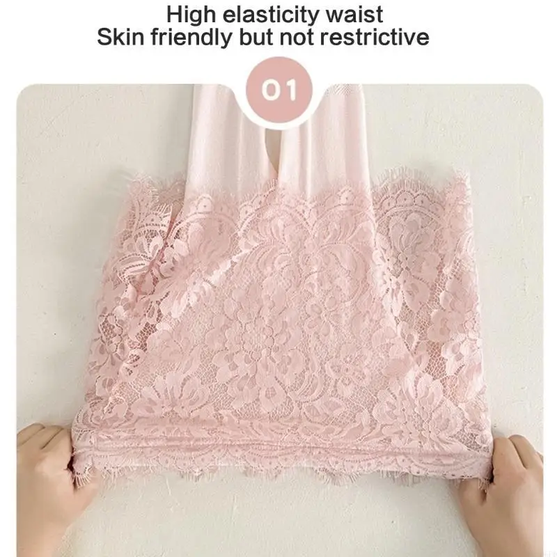 لباس ضيق أنيق للفتيات مع تنورة من الدانتيل المرفقة وحزام خصر قابل للتمدد من القطن الناعم للأطفال الرضع أساسي للعب