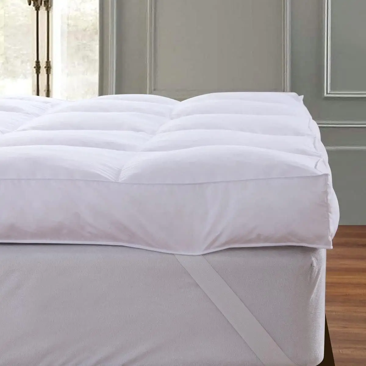 

Extra Thick Cooling Pillow Top for Firm Beds, Plush Down Alternative Mattress Pad for Back