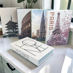 Paris Rome Dubai Luxury Decorative Books Interior Decoration Fake Book Storage Box Coffee Table Bedroom Ornaments Home Decor