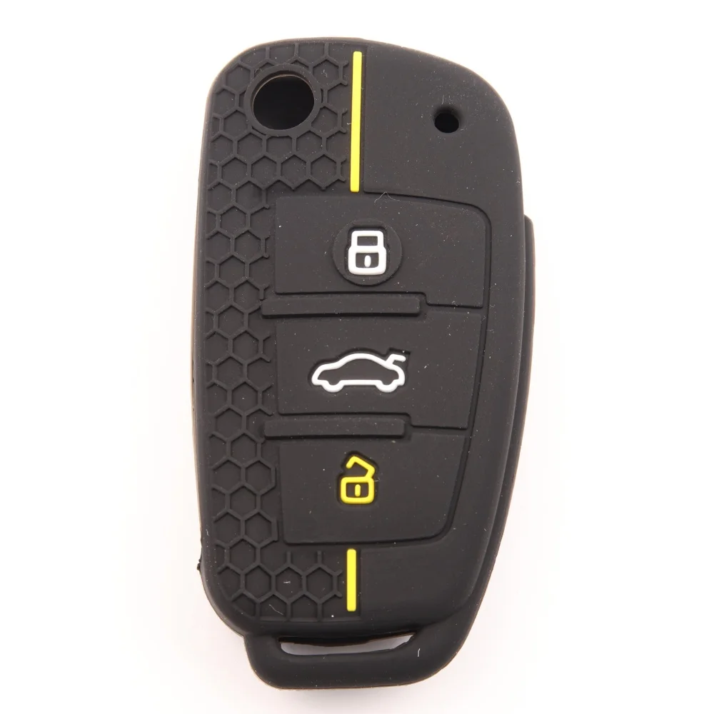 New for Audi A4 B7 A6 C6 4f 8v A3 8p A1 A3 Silicone Key Case Cover Shell Remote Key Holder Jacket Accessories Fob Accessories