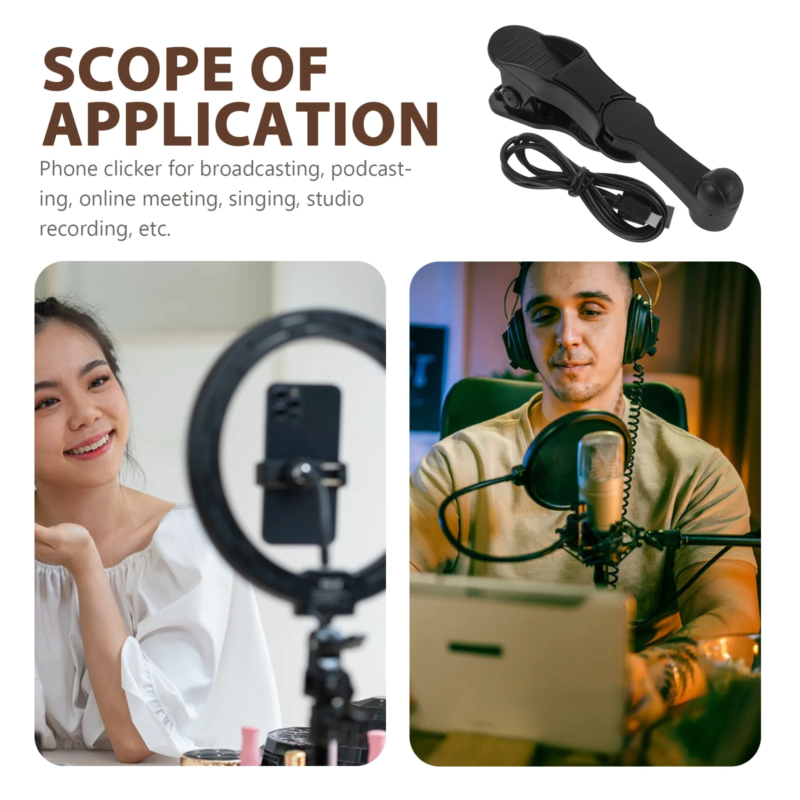 

Phone Compact Automatic Screen Clicker For Broadcasting Live Streaming Studio Recording Compatible With Most Smartphones Auto