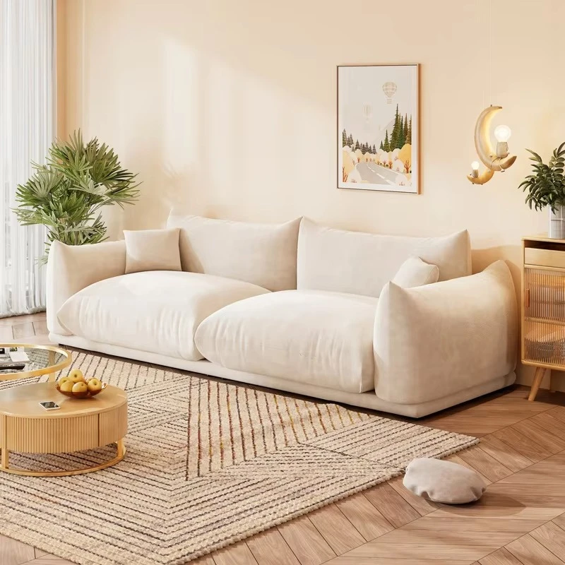 Modern Design Sponge Filled 2 Seat Combination Sofa Creative Styling Upholstered Fabric Apartment Living Room Set