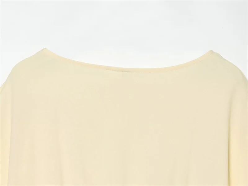 Women's Dress 2026 Summer New Style Solid Color Short Sleeve Ruffle Decor Midi Maxi Dress Elegant and Gentle Romantic