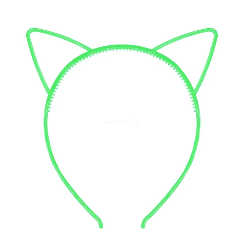 1pcs Luminous Cat Ears Plastic Headband Glow in Dark Hairband Birthday Party Decor Baby Girls Headwear Crown Hair Accessories