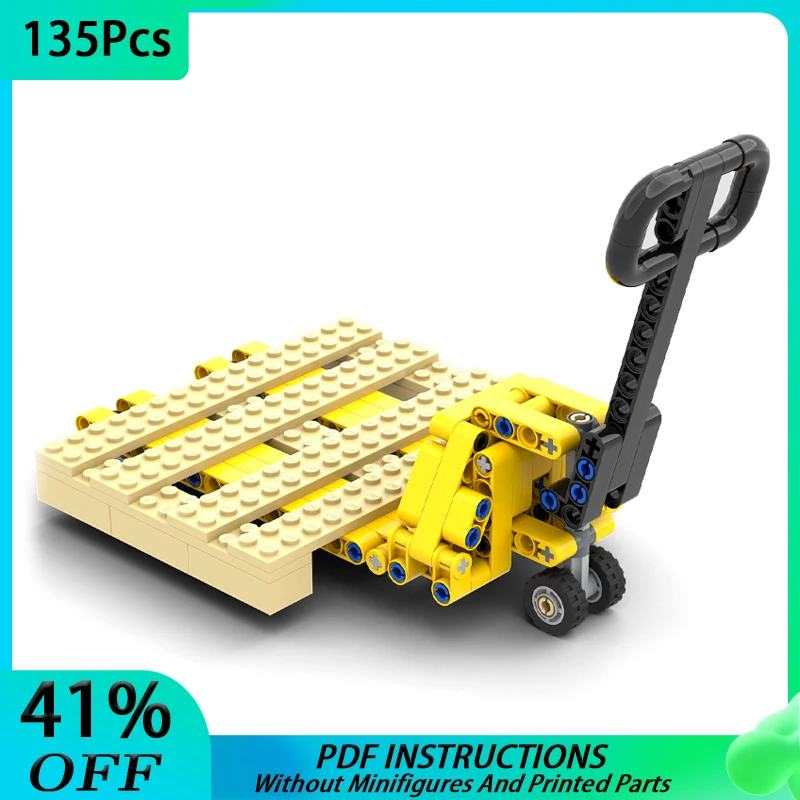 MOC 1/8 Pallet Jack City Forklift Vehicle Drag Car Building Blocks DIY Educational Assemble Bricks Children Toys Birthday Gifts