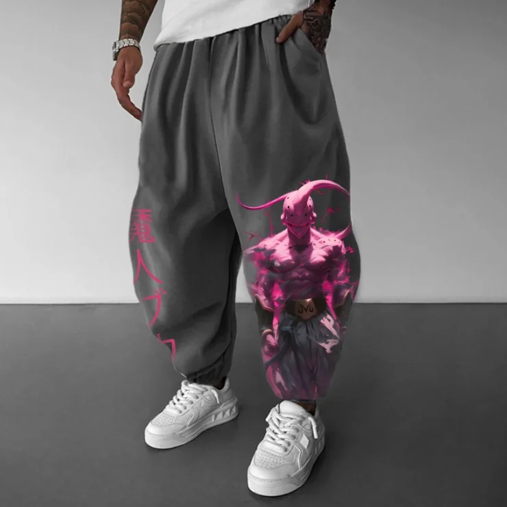 

Мужские осенне-зимние уличные брюки с тонким анимационным принтом Dragon Ball z Majin buu, повседневные поклонники анимации