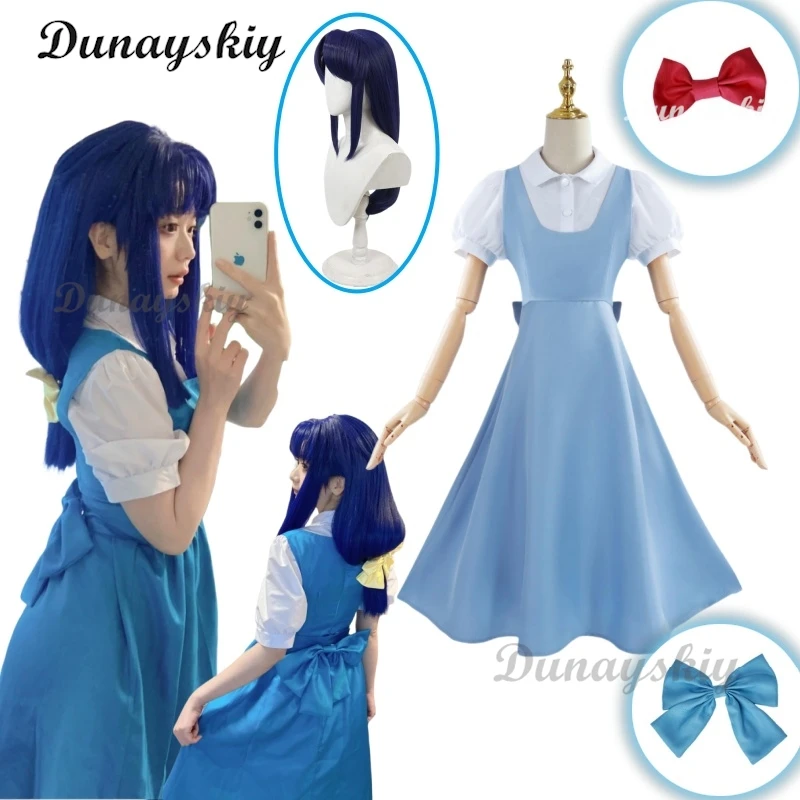 Anime Ranma 1/2 Akane Tendo Cosplay Costume Blue Lovely Dress Carnival Role Play Uniform Suit Halloween Party Outfit Customized