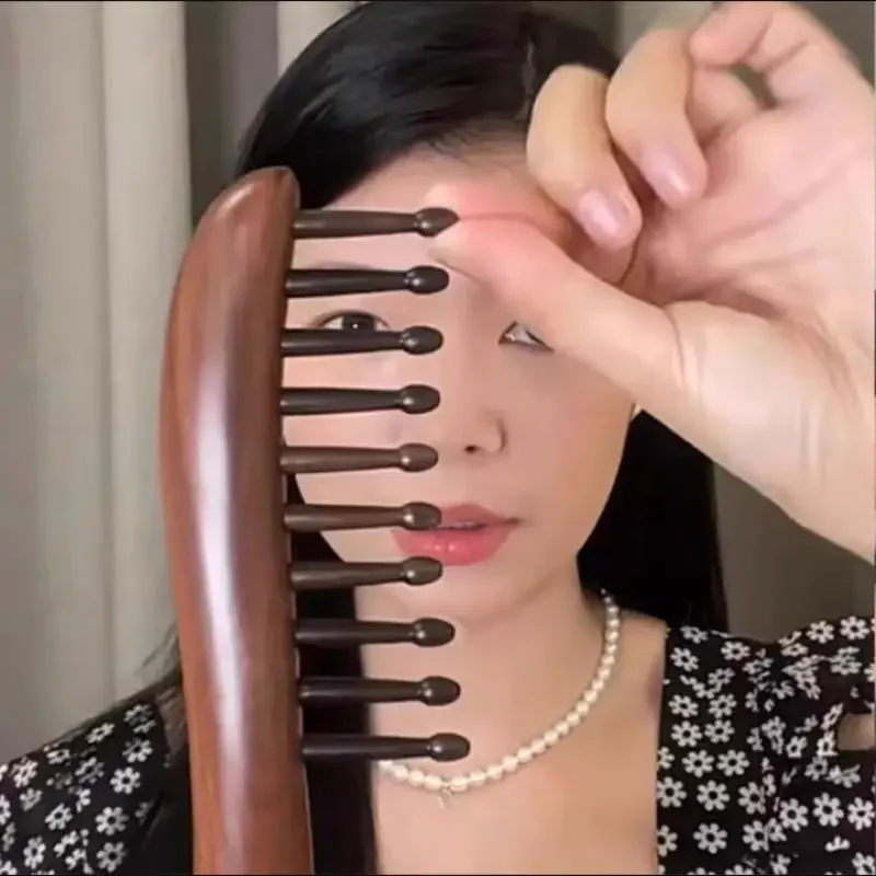 Natural Comb Meridian Massage Anti-static No-snags Wide Tooth Comb For Women Girl Straight Curly Hair