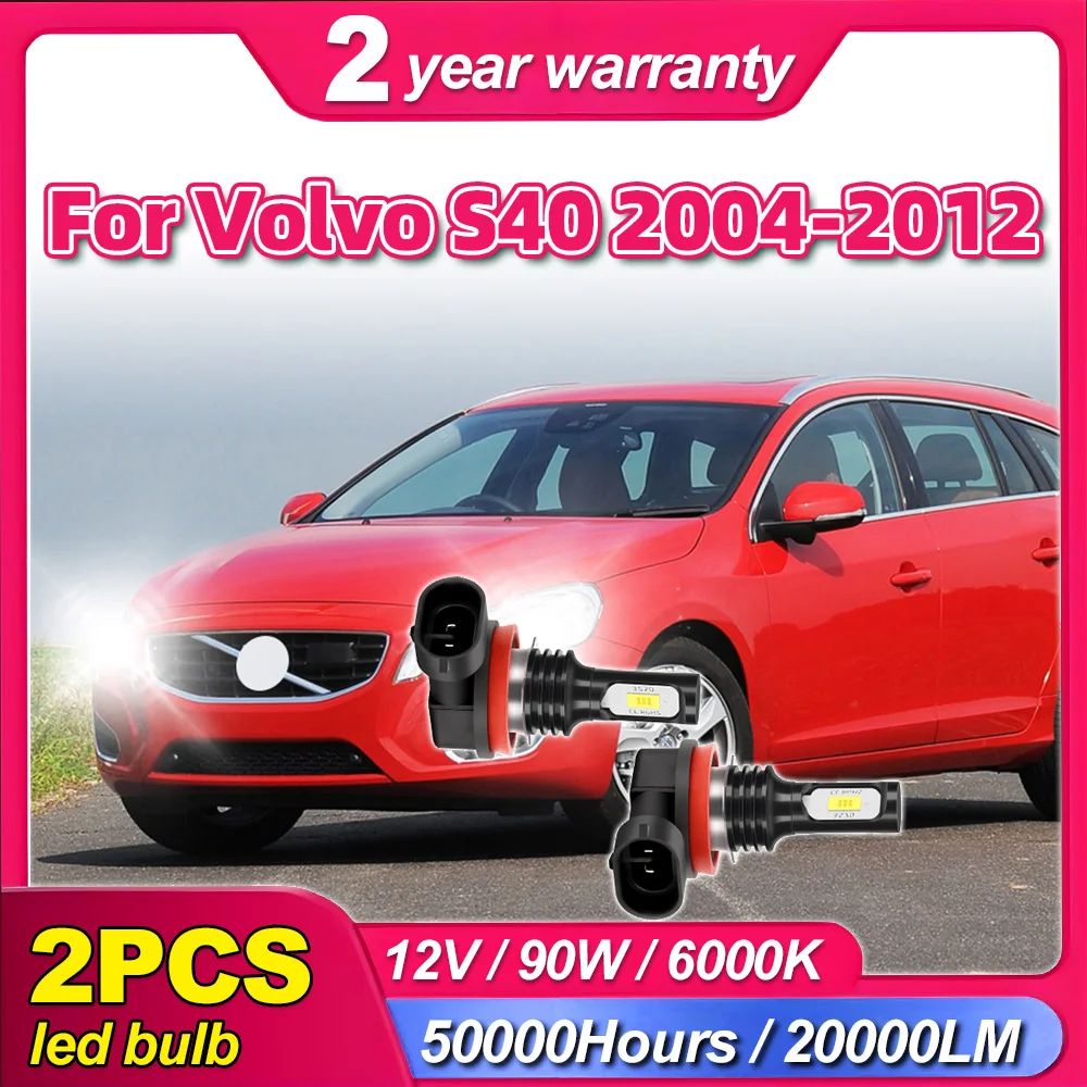 

2X LED 20000LM H11 H8 H9 Car Front Fog Lamps Canbus CSP Chips High Power Auto Fog Light For Volvo S40 2004-2012 2005 2006 2007