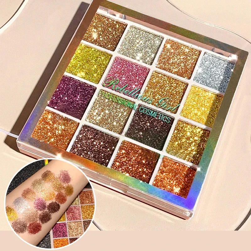 Diamond Sequins Eyeshadow Palette Shimmer Glitter Body Face Art Stage Makeup Colorful Waterproof Eyeshadow Palette Beauty Makeup