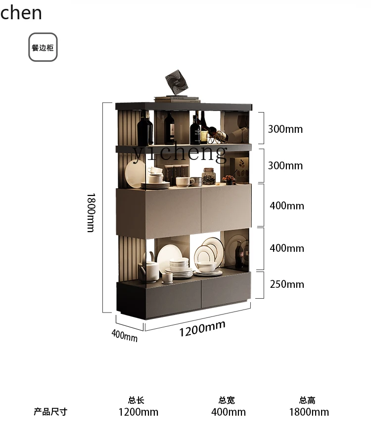 خزانة مشروبات جانبية لتناول الطعام بتصميم إيطالي بسيط من HXL، خزانة عرض زجاجية مفتوحة #6