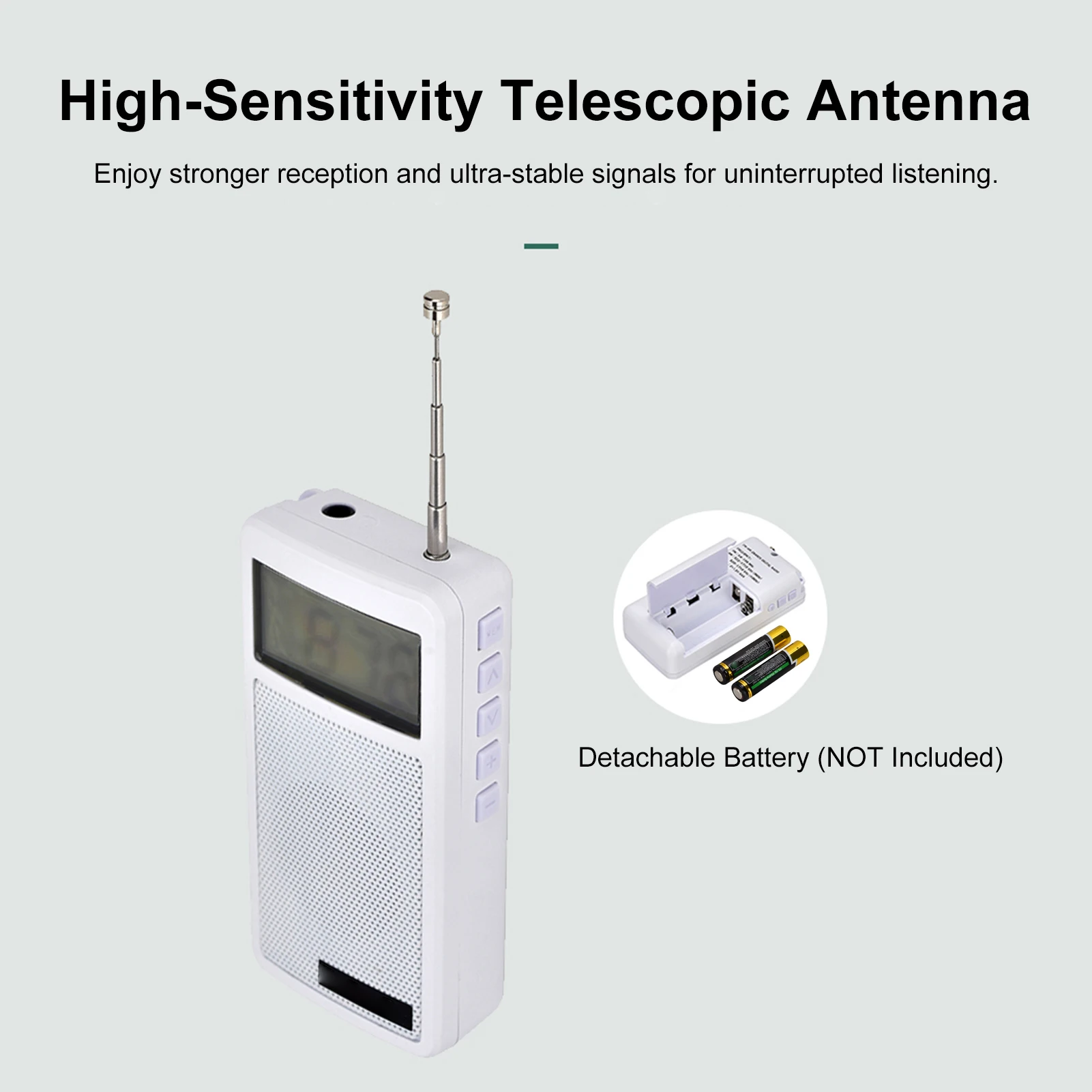 Portable AM/FM Radio with 100 Station Memory Two-Band Radio with LCD Display Headphone Built-in Speaker Sleep Timer