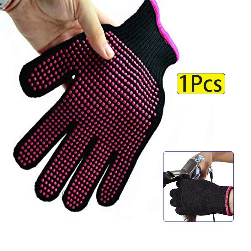 1Pcs Double-sided Hair Straightener Perm Curling Hairdressing Heat Resistant Finger Glove Hair Salon Styling Gloves