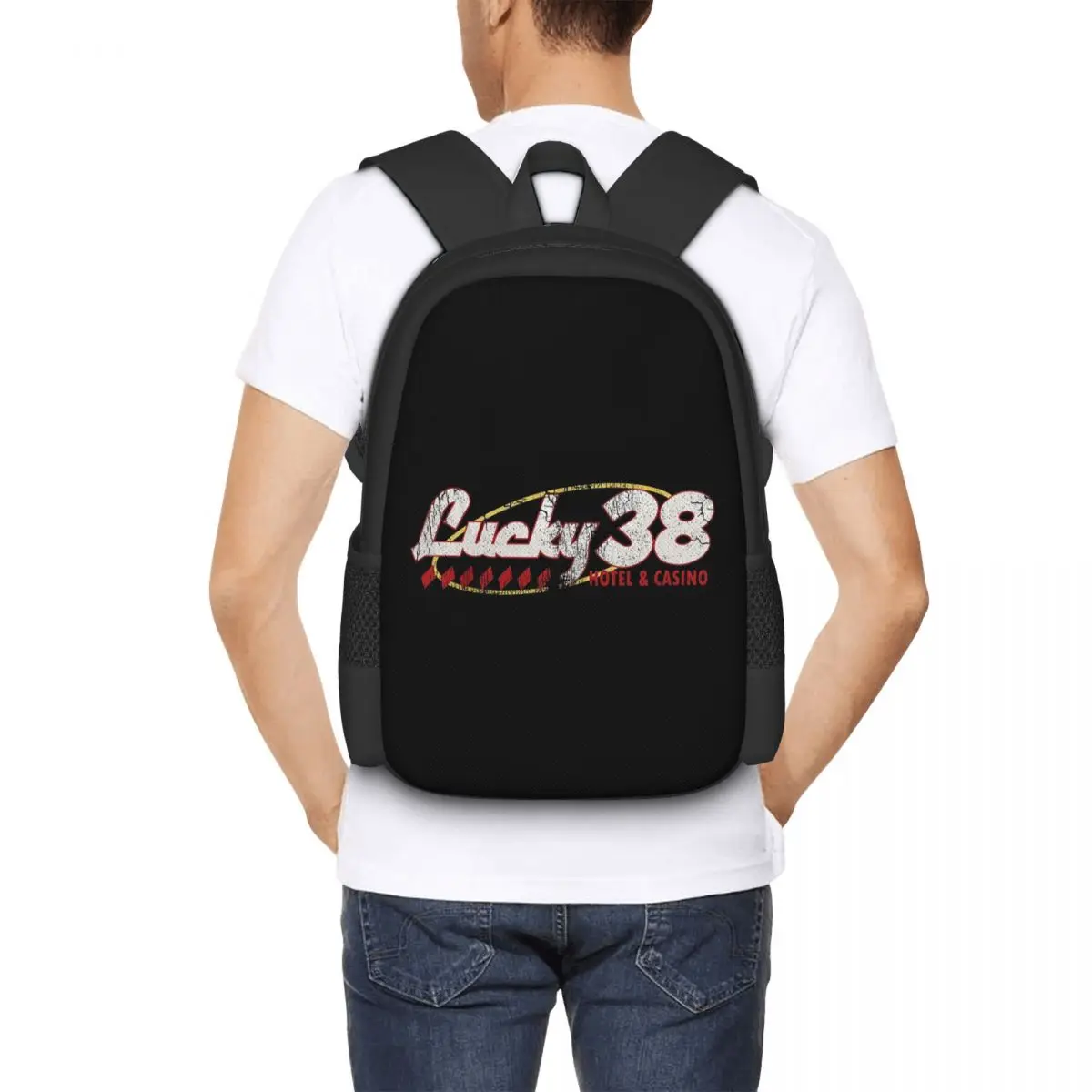 

Lucky 38 Logo Student Backpack School Bag Hiking Travel Daypack for Boys Girls Fashion Bookbag Shoulder Bags