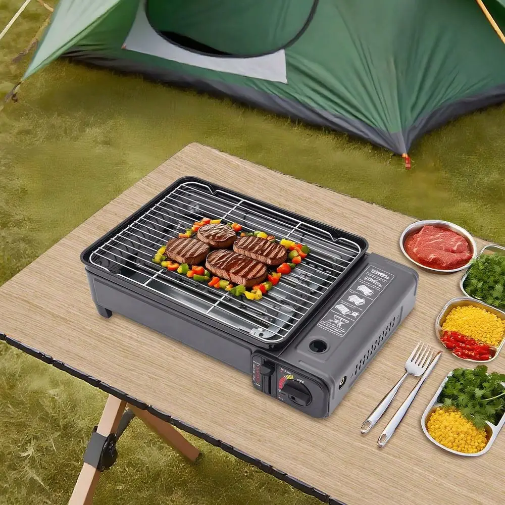 

Butane Grill Stove Portable Camping Grill Gas Stove Butane Gas Stove Butane Barbecue Grill With Butane Canister Lock, Free Stan