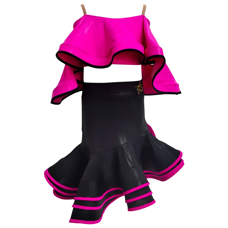 キッズチャチャサンバルンバサルサタンゴダンス服女の子競技パーティーボールルームラテンダンス衣装子供練習ドレス