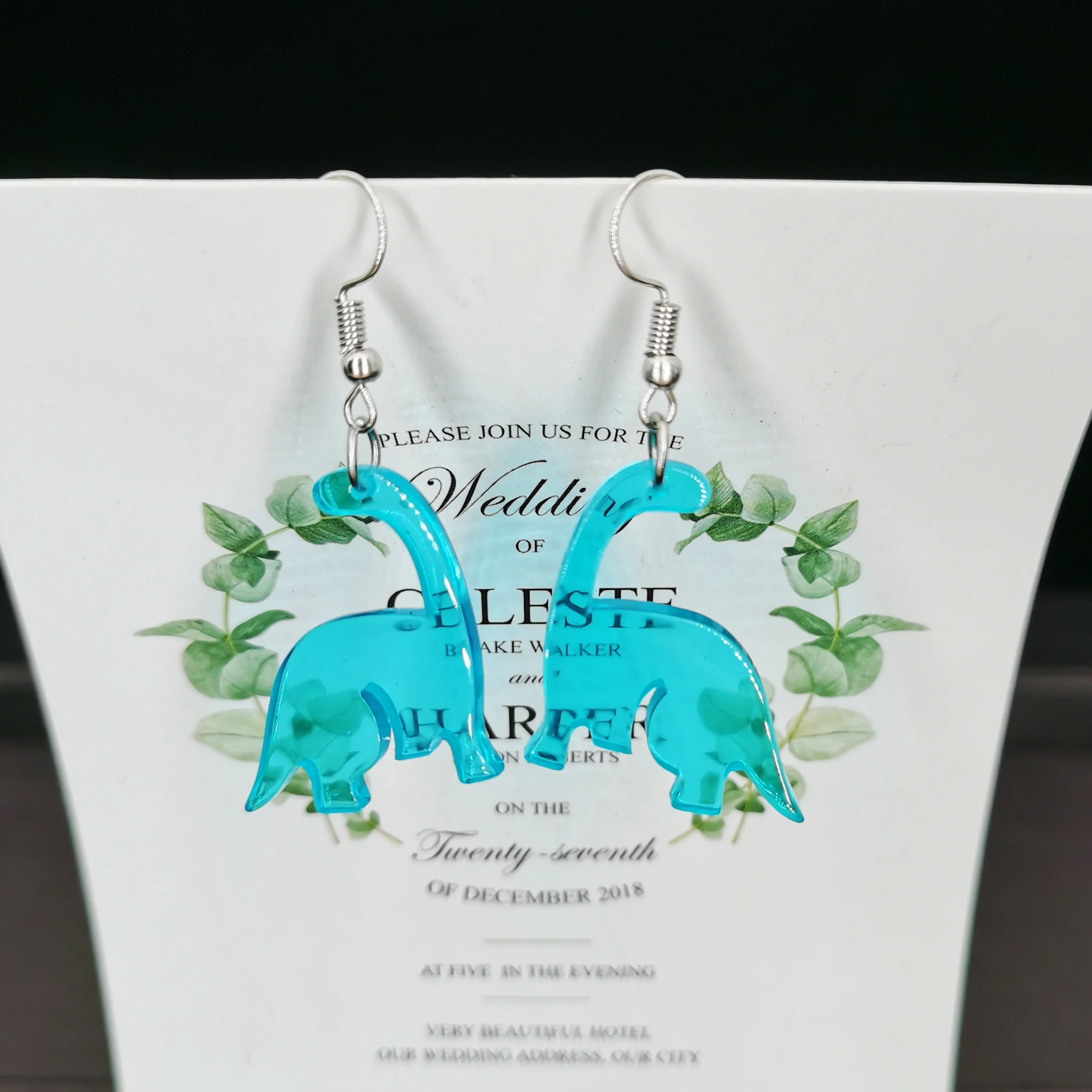 

Acrylic Dinosaur Drop Earrings for Girls Fashion Animal Dangle Earring Children Birthday Gift Lovely Jewelry Accessories