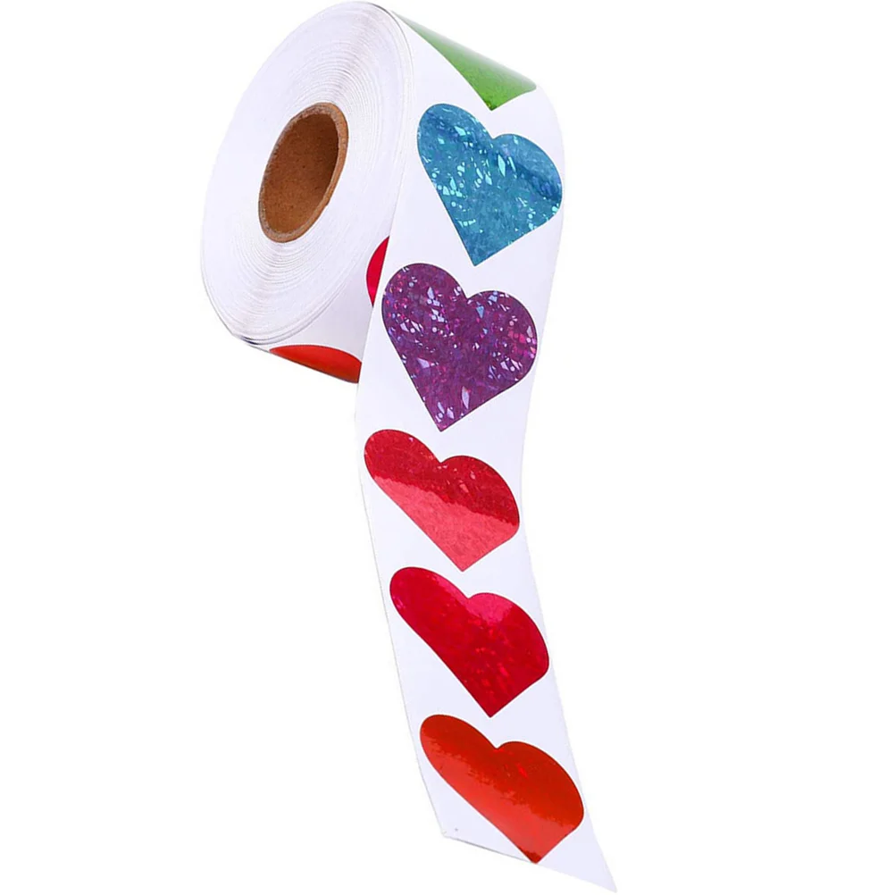 Sticker Colorful Stickers Gift Manual Multi-function Teacher Heart Shape Decor Copper Plate Adhesive Child Christmas