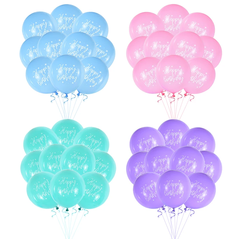 

10pcs 12inch Happy Birthday Printed Balloon Latex Confetti Balloons Adult Kids Birthday Party Decoration Baby Shower Globos