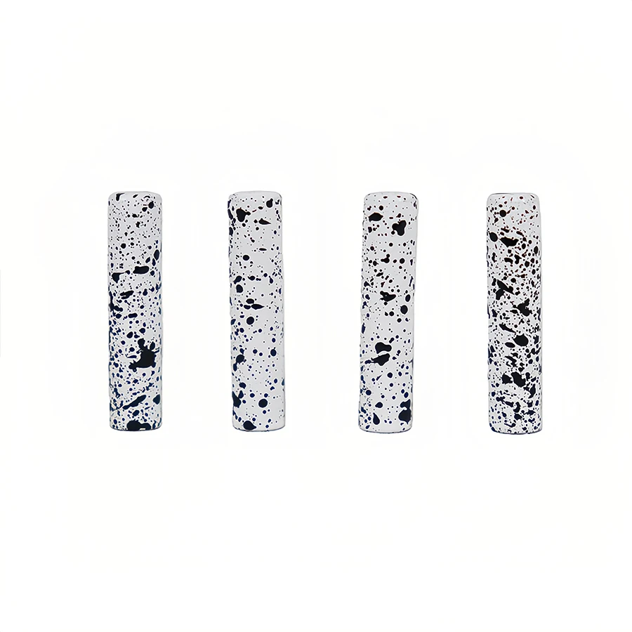 

Black and White Polka Dot Round Lace Tips 4pcs Set 4.6mm Metal Aglets Flat Head for Shoes Boots Replacement Accessories