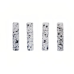 Black and White Polka Dot Round Lace Tips 4pcs Set 4.6mm Metal Aglets Flat Head for Shoes Boots Replacement Accessories