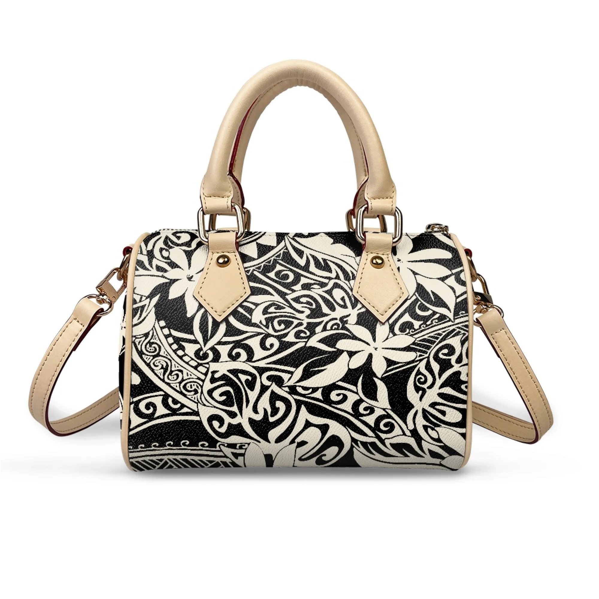 

2025 New Custom Pillow Bag Pattern Text Logo Samoa Patterned Tribe Women'S Handbag Polynesian Pillow Bag