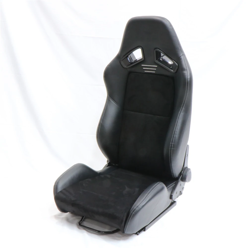 

VELOT Racing Seat Black Suede PVC Universal Car Sport Seat High Back Design, Side Bolsters