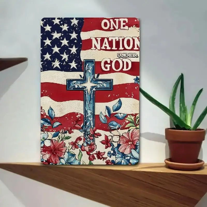 Vintage Patriotic Metal Sign - 