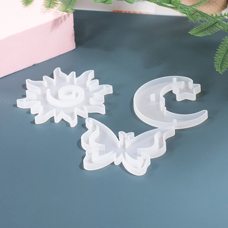 

[YU]Butterfly Moon Sun Resin Silicone Molds DIY Keychain Pendant Epoxy Molds Jewelry Craft Making Accessories