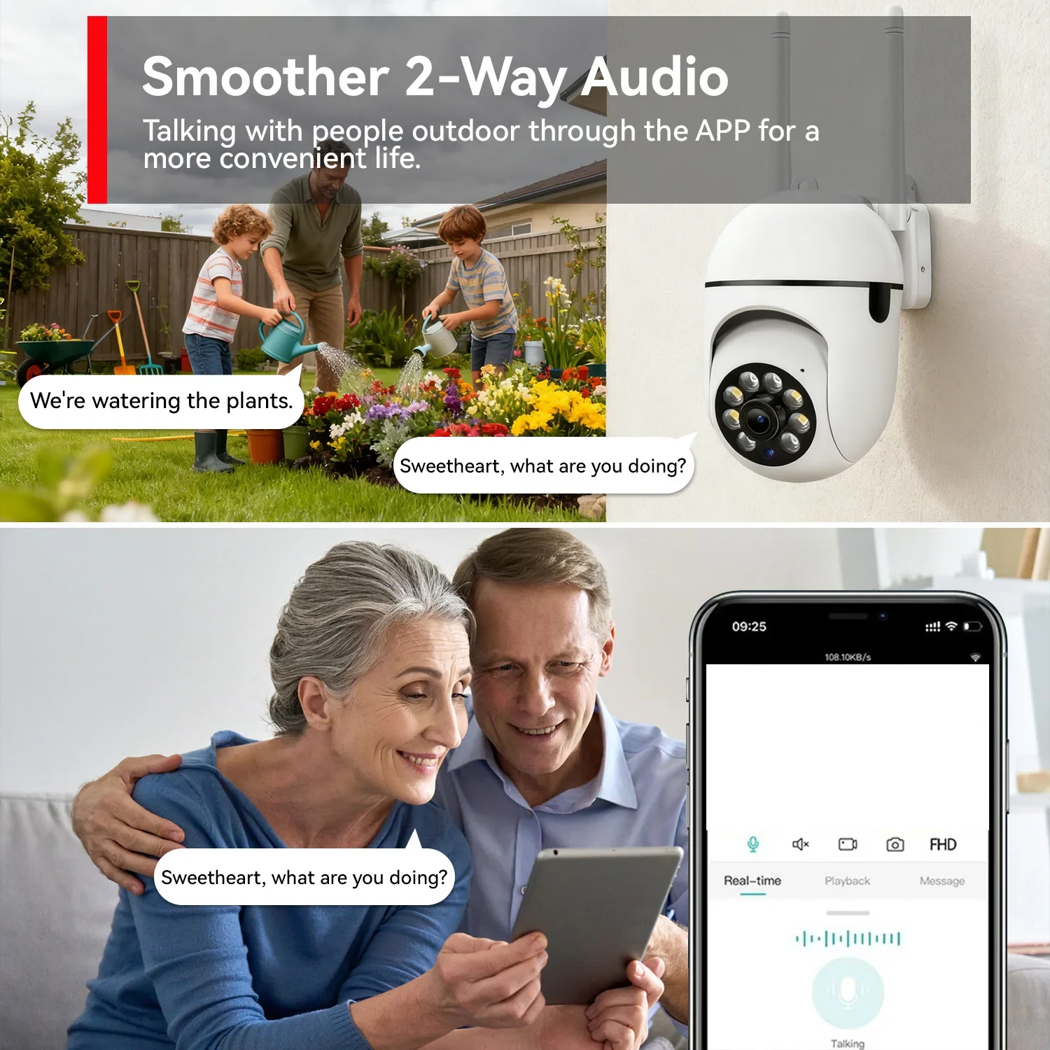 

5MP Tuya WIFI IP Outdoor Wireless Security Surveillance 360° PTZ Control Cameras Auto Tracking Two-Way Audio Color Night Vision
