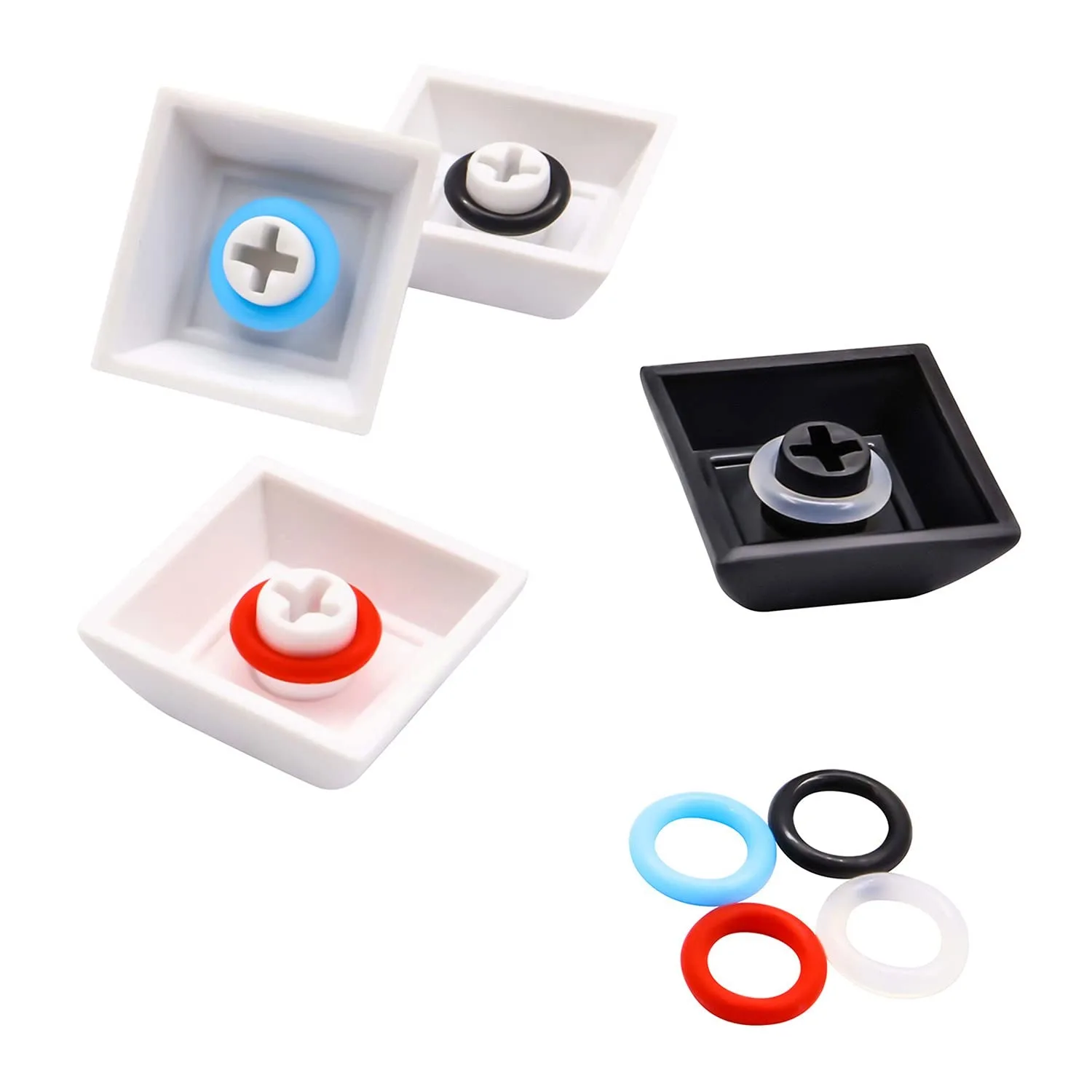 139Pcs Clear Rubber O-Rings, Keyboard Dampening Rings Shock Absorbing Gaskets, Compatible with Cherry MX Mechanical Key Switches