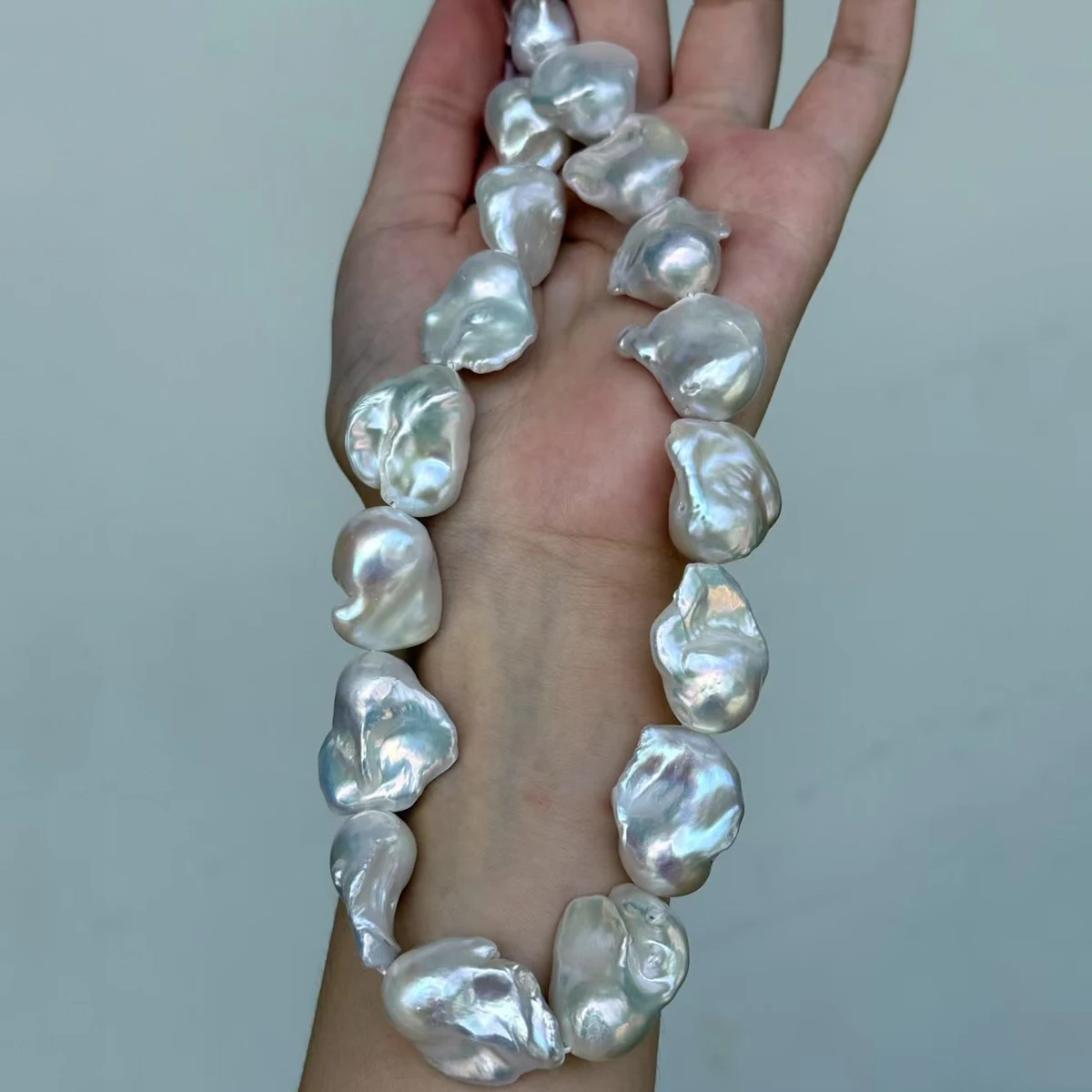

Natural Freshwater Pearl Baroque 20-25mm6A+ Brilliant Fish Tail Bead Jewelry Make DIY Necklace Bracelet Accessories Wedding Gift