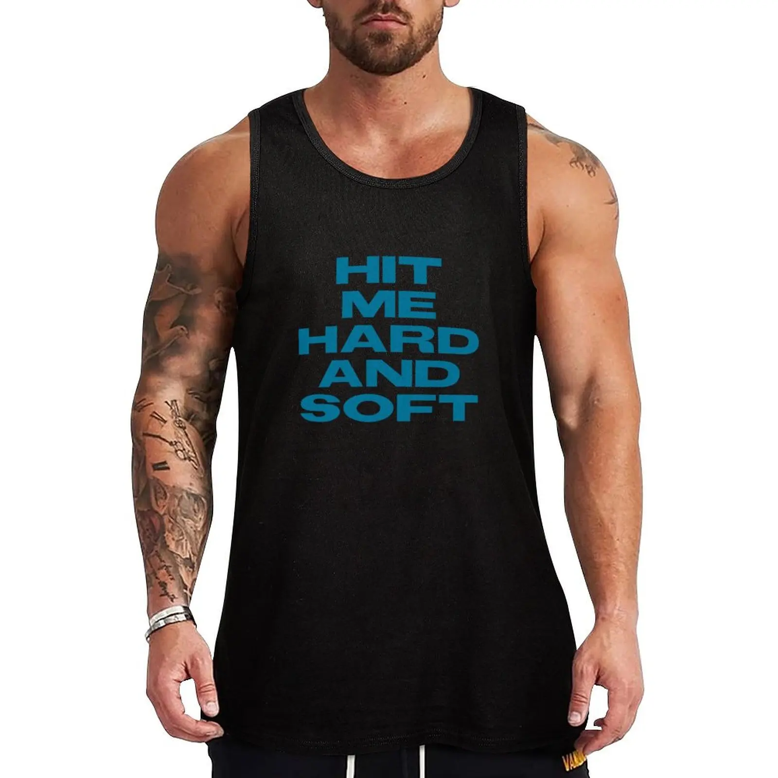 

HIT ME HARD AND SOFT Tank Top Men's sleeveless gym shirts Men's t shirt